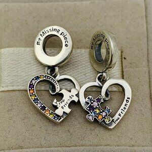 🔥🔥Pandora Puzzle Piece Hearts Splittable Friendship Dangle Charm